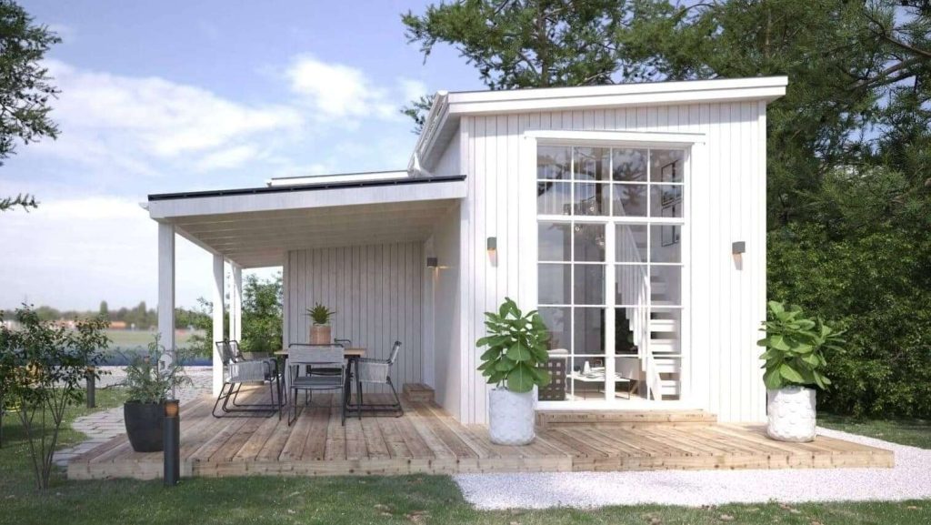 Beautiful Design Tiny House İn White Color