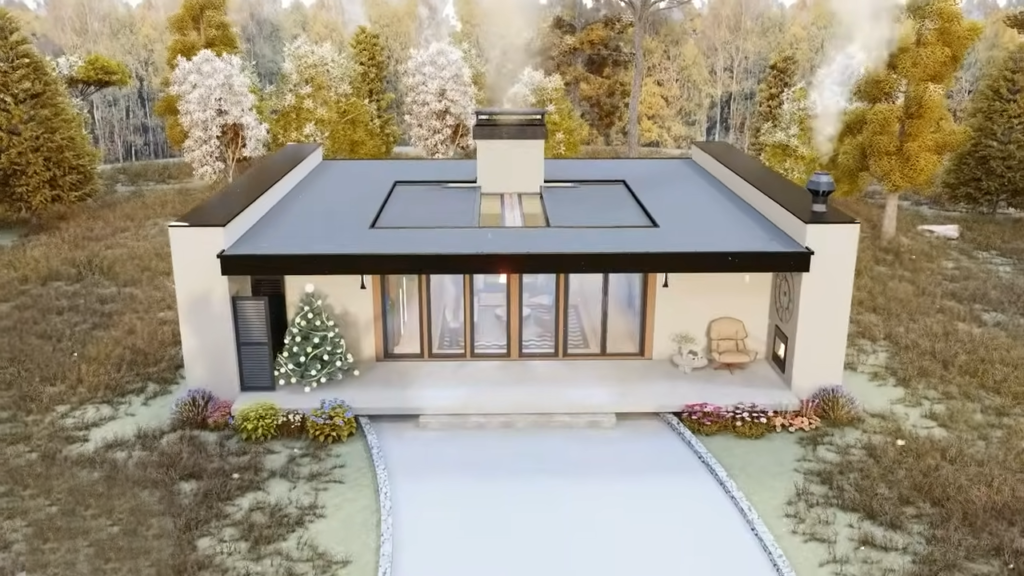 Elegant House Design With Automatic Opening Roof