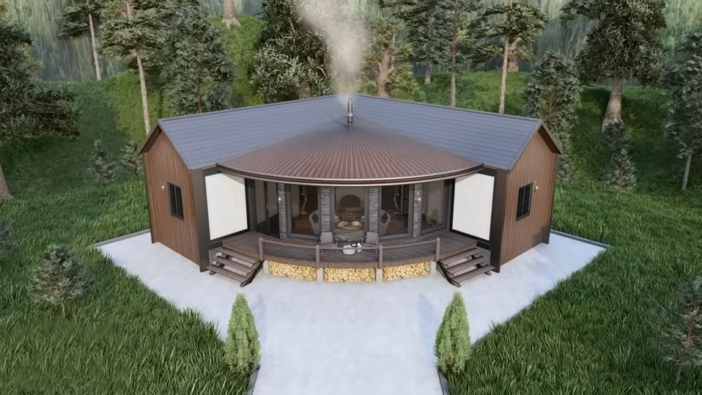 V Shaped Tiny House Floor Plan