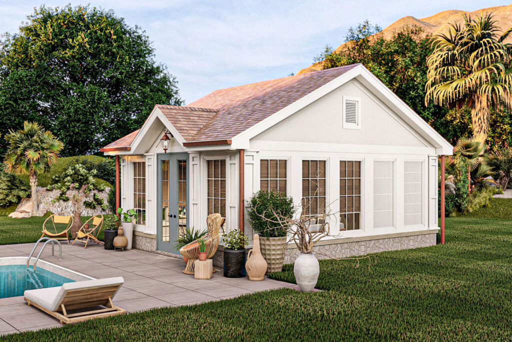 Cute Tiny House Floor Plan with Pool - Life Tiny House
